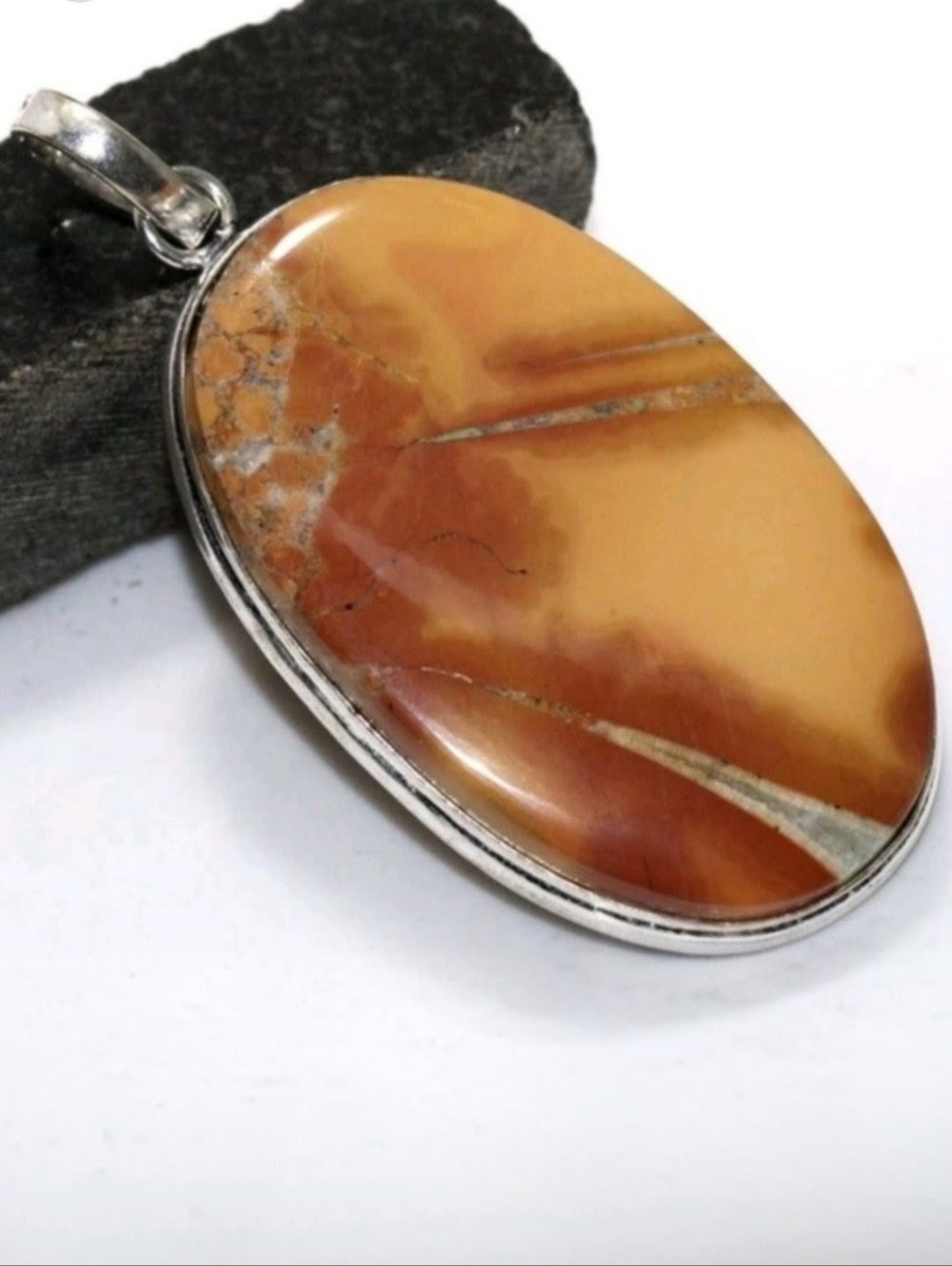 Indonesian Maligano Jasper Gemstone Jewelry 925 Sterling Silver Pendant Necklace